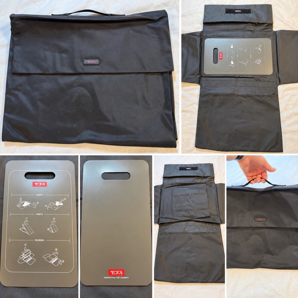 Tumi Black Ballistic Nylon Garment Packing Folder with Folding Board Organizer